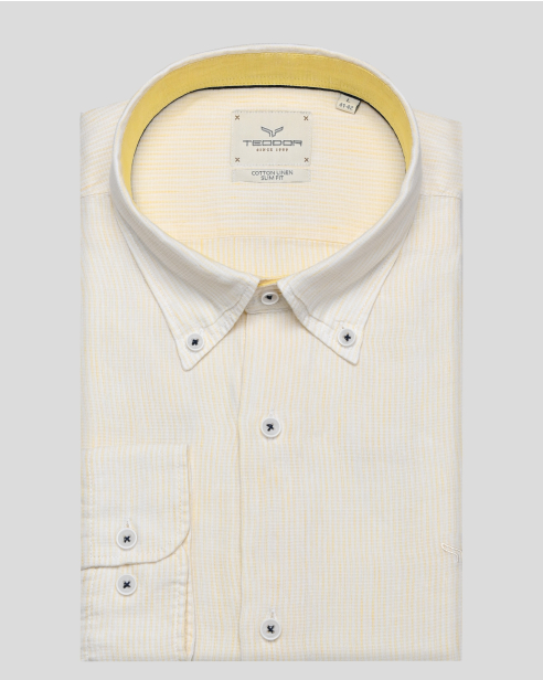 SHIRT SLIM FIT LINEN AND COTTON