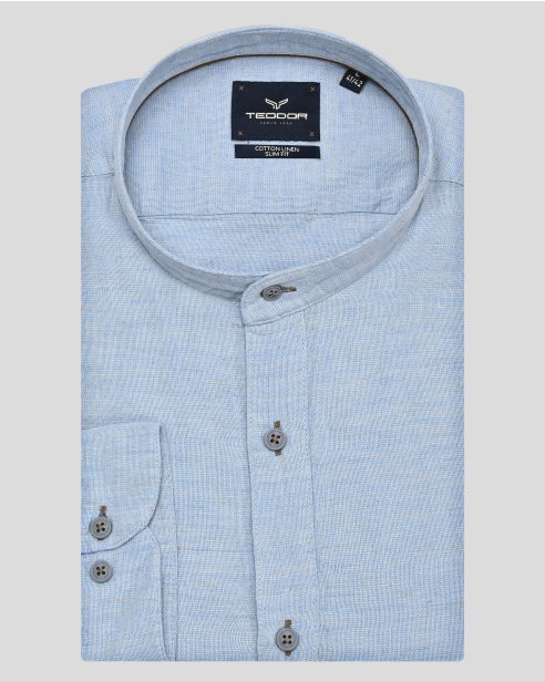 SHIRT SLIM FIT LINEN AND COTTON