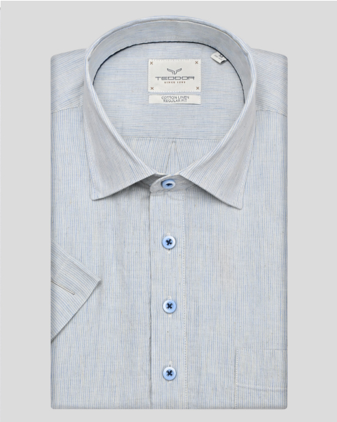 SHIRT REGULAR FIT LINEN AND COTTON