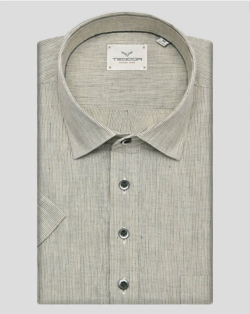 SHIRT REGULAR FIT LINEN AND COTTON