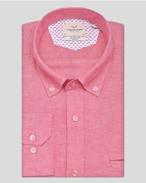 SHIRT SLIM FIT LINEN AND COTTON