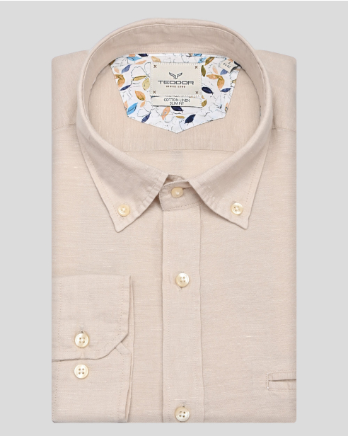 SHIRT SLIM FIT LINEN AND COTTON