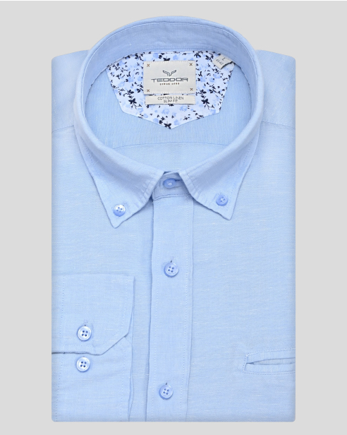 SHIRT SLIM FIT LINEN AND COTTON