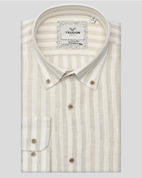 SHIRT REGULAR FIT LINEN AND COTTON