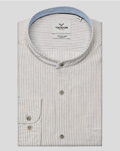 SHIRT SLIM FIT LINEN AND COTTON