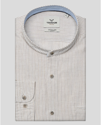 SHIRT SLIM FIT LINEN AND COTTON