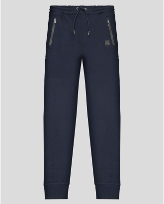 ТЪМНОСИНЬО СПОРТНО ДОЛНИЩЕ ОТ ПАМУК С ЛОГО ЕМБЛЕМА 