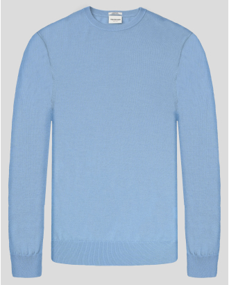 СВЕТЛО СИН ПУЛОВЕР ОТ 100% ЕКСТРА ФИНА ВЪЛНА МЕРИНО 