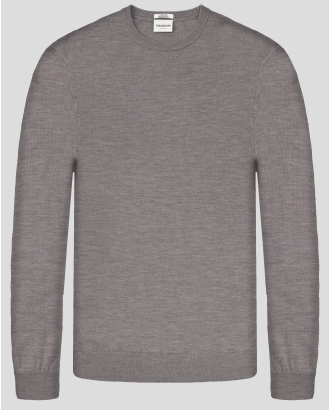 КАФЯВ ПУЛОВЕР С ОБЛО ДЕКОЛТЕ ОТ 100% ЕКСТРА ФИНА ВЪЛНА МЕРИНО