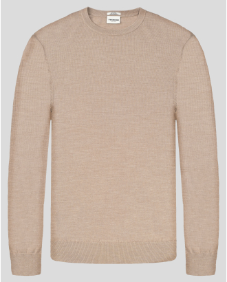 СВЕТЛО КАФЯВ МЕК  ПУЛОВЕР ОТ 100% ФИНА ВЪЛНА МЕРИНО