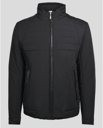 ЧЕРНО КАПИТОНИРАНО ЯКЕ С РЕЛЕФНИ ЕЛЕМЕНТИ И МЕТАЛНО ЛОГО