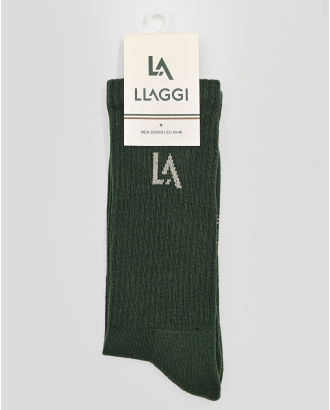 ЗЕЛЕНИ ЧОРАПИ С КОНТРАСТНО ЛОГО