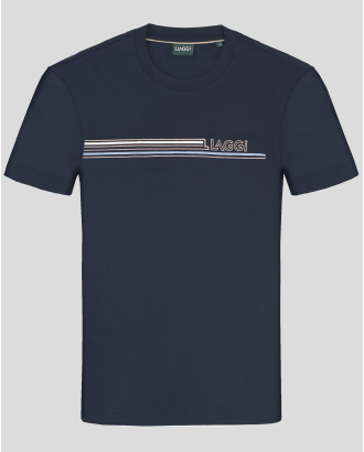 ТЪМНОСИНЯ ТЕНИСКА ОТ 100% ПАМУК С БРОДЕРИЯ ЛОГО