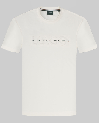 ТЕНИСКА С РЕЛЕФЕН ПРИНТ И ОБЛО ДЕКОЛТЕ  В ЦВЯТ ЕКРЮ