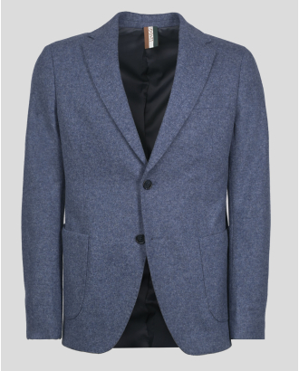 СИН БЛЕЙЗЪР МЕЛАНЖ С ВИСОКО СЪДЪРЖАНИЕ НА ФИНА ВЪЛНА 