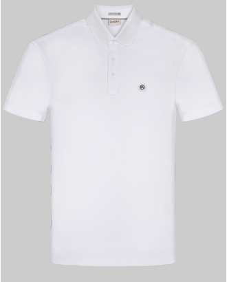 БЯЛА ТЕНИСКА С ПОЛО ЯКА ОТ ВИСОКОКАЧЕСТВЕН SUPIMA ПАМУК