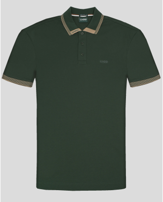 ЗЕЛЕНА ТЕНИСКА ОТ SUPIMA ПАМУК С КОНТРАСТНА ЯКА И ЛОГО