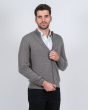 ЖИЛЕТКА ОТ ВЪЛНА МЕРИНО "ZEGNA BARUFFA" В СИВО-КАФЯВ МЕЛАНЖ thumbnail
