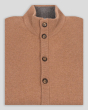 БЕЖОВА ЖИЛЕТКА С КОПЧЕТА И КОНТРАСТНА ДЕСЕНАЦИЯ  ОТ 100% КАШМИР thumbnail