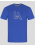 КОБАЛТОВО СИНЯ ПАМУЧНА ТЕНИСКА С КОНТРАСТЕН ПРИНТ