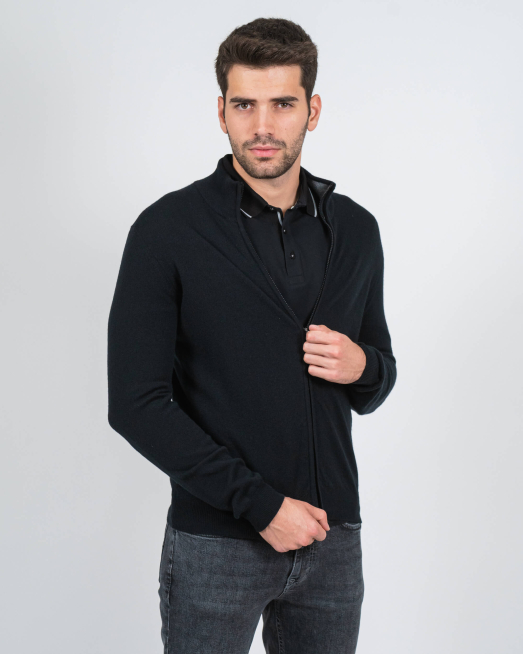 ЧЕРНА ЖИЛЕТКА ОТ 100% ЕКСТРАФИНА ВЪЛНА МЕРИНО "ZEGNA BARUFFA" - 3