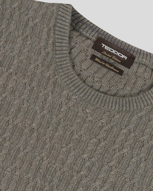 ЗЕЛЕН ПУЛОВЕР С ПЛЕТКА ОСМОРКА ОТ 100%  ЕКСТРАФИНА ВЪЛНА МЕРИНО  - 8