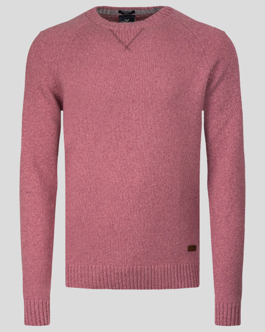 'ПУЛОВЕР С РЕГЛАН РЪКАВ И ЛОГО В ПЕПЕЛНО РОЗОВ МЕЛАНЖ 