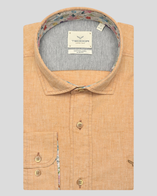 'SHIRT SLIM FIT LINEN AND COTTON