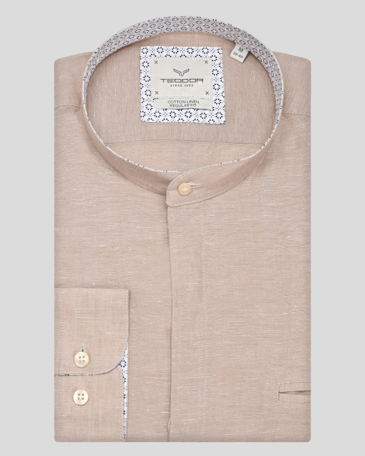 'SHIRT REGULAR FIT LINEN AND COTTON