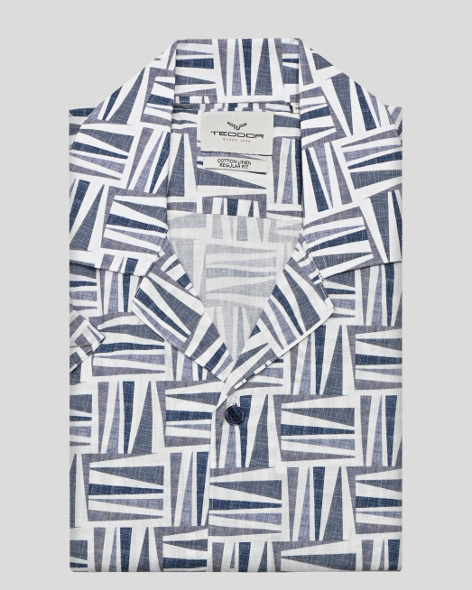 'SHIRT REGULAR FIT LINEN AND COTTON