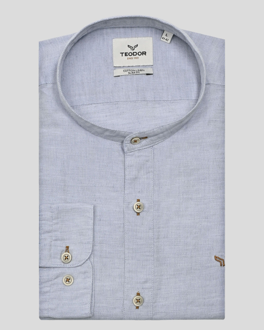 'SHIRT SLIM FIT LINEN AND COTTON