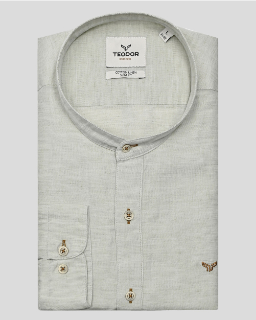 'SHIRT SLIM FIT LINEN AND COTTON