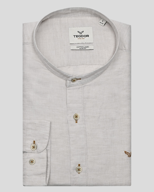 'SHIRT SLIM FIT LINEN AND COTTON