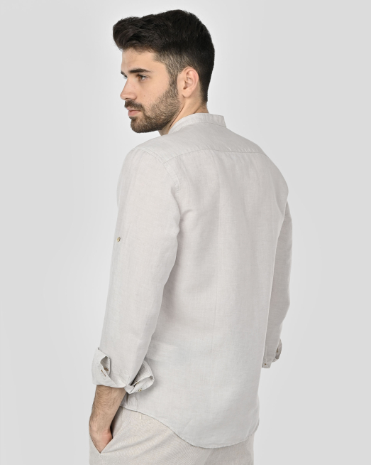 SHIRT SLIM FIT LINEN AND COTTON - 7