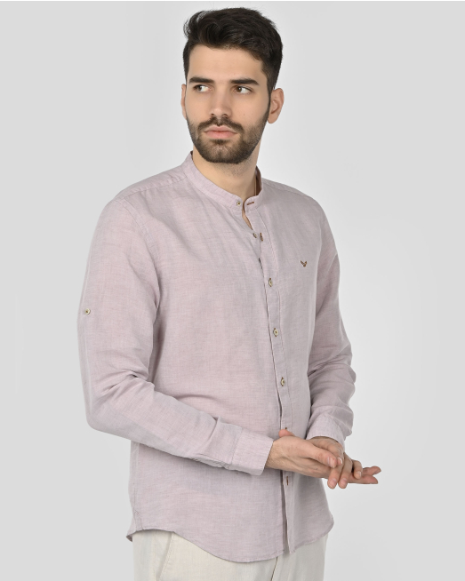 SHIRT SLIM FIT LINEN AND COTTON - 3