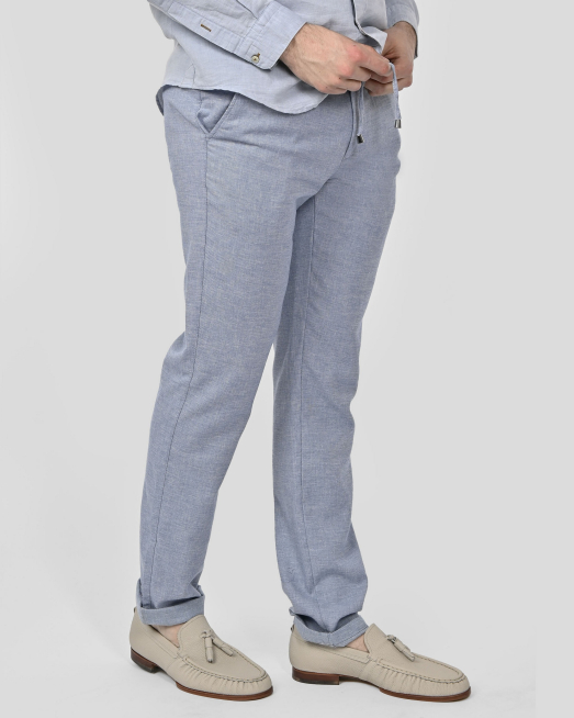 TROUSERS REGULAR FIT LINEN AND COTTON - 3
