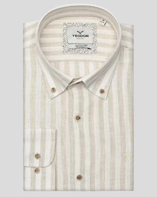 'SHIRT REGULAR FIT LINEN AND COTTON