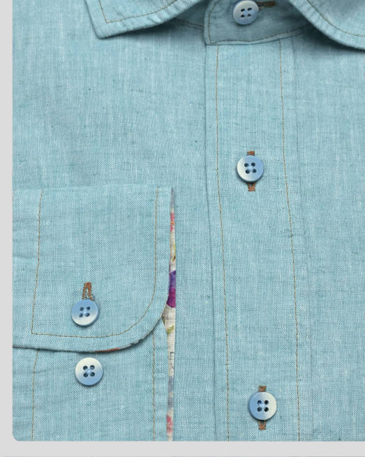 SHIRT SLIM FIT LINEN AND COTTON - 5