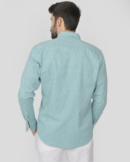SHIRT SLIM FIT LINEN AND COTTON - 7