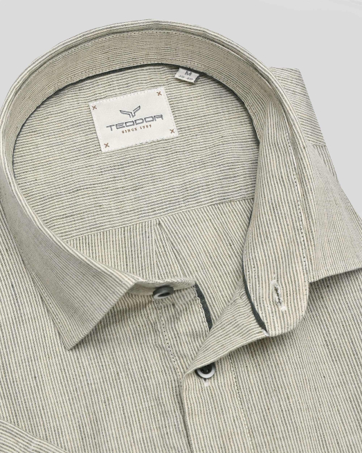 SHIRT REGULAR FIT LINEN AND COTTON - 6