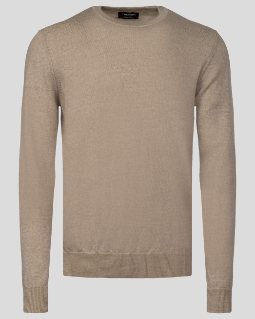 ' СВЕТЛО БЕЖОВ ПУЛОВЕР ОТ 100%  ЕКСТРАФИНА ВЪЛНА МЕРИНО "ZEGNA BARUFFA"