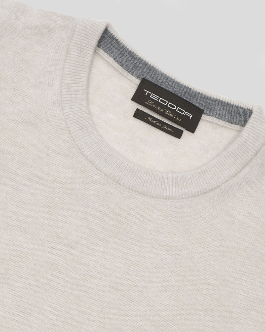 СВЕТЛОБЕЖОВ ПУЛОВЕР ОТ 100% ЕКСТРАФИНА ВЪЛНА МЕРИНО "ZEGNA BARUFFA"  - 9