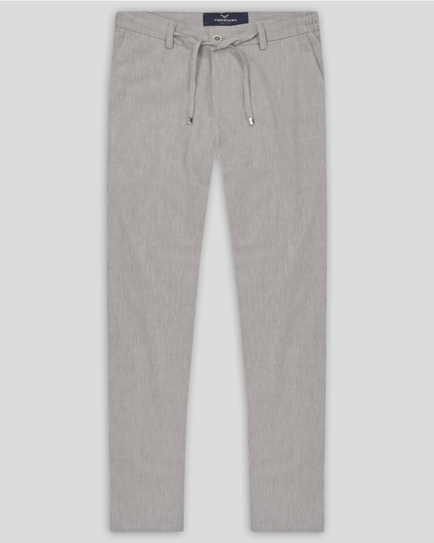 TROUSERS SLIM FIT LINEN AND COTTON