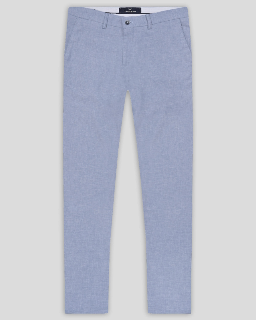 TROUSERS REGULAR FIT LINEN AND COTTON