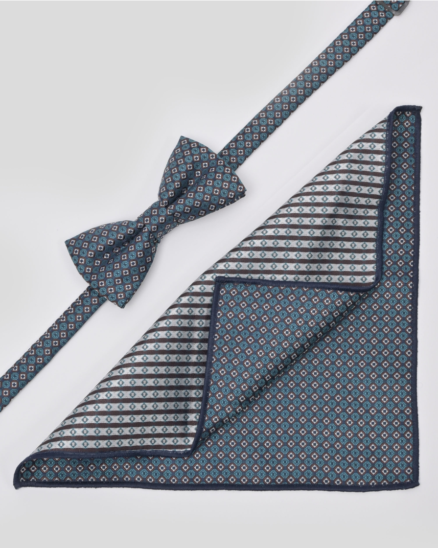 BOW TIE AND POCKET SQUARE TECHNICAL TEXTILE