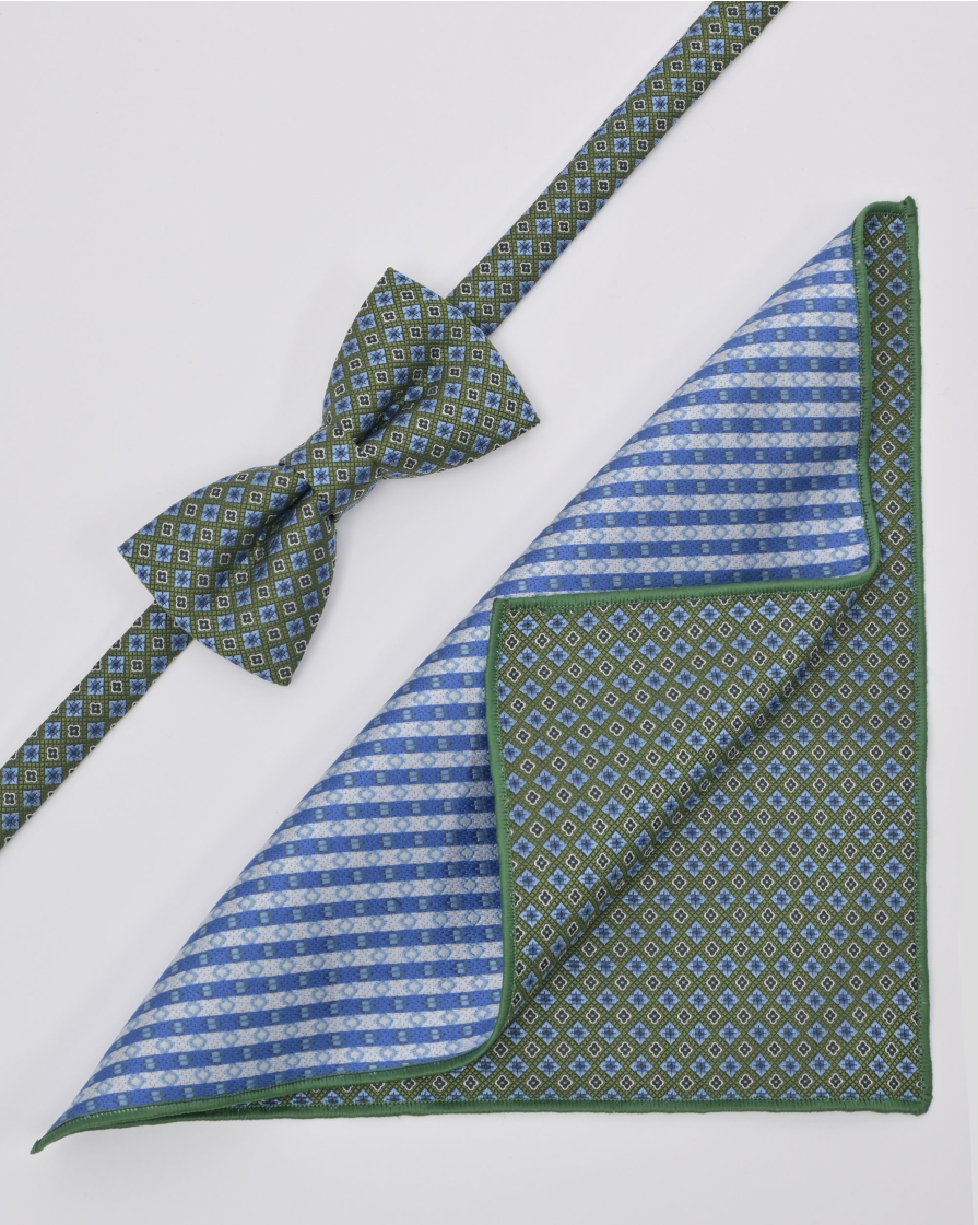 BOW TIE AND POCKET SQUARE TECHNICAL TEXTILE