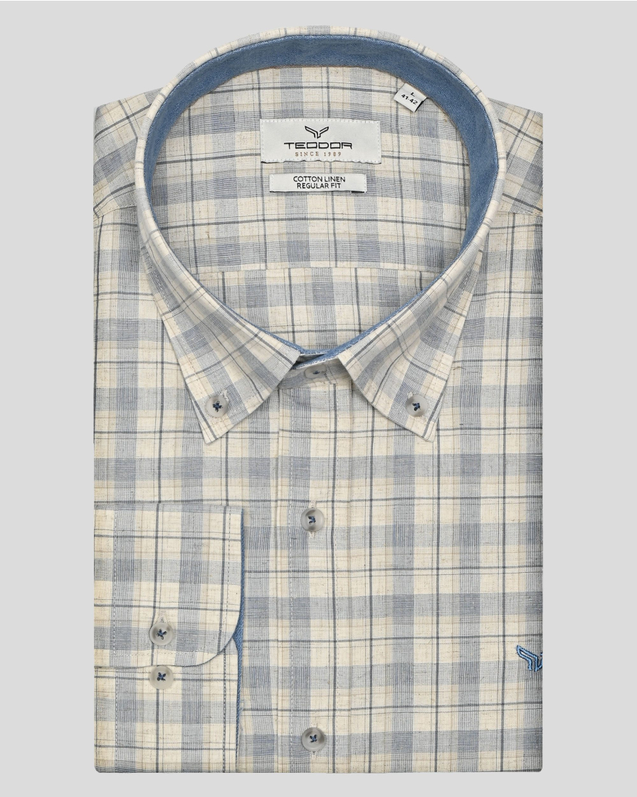 SHIRT REGULAR FIT LINEN AND COTTON