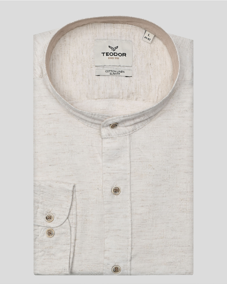 SHIRT SLIM FIT LINEN AND COTTON