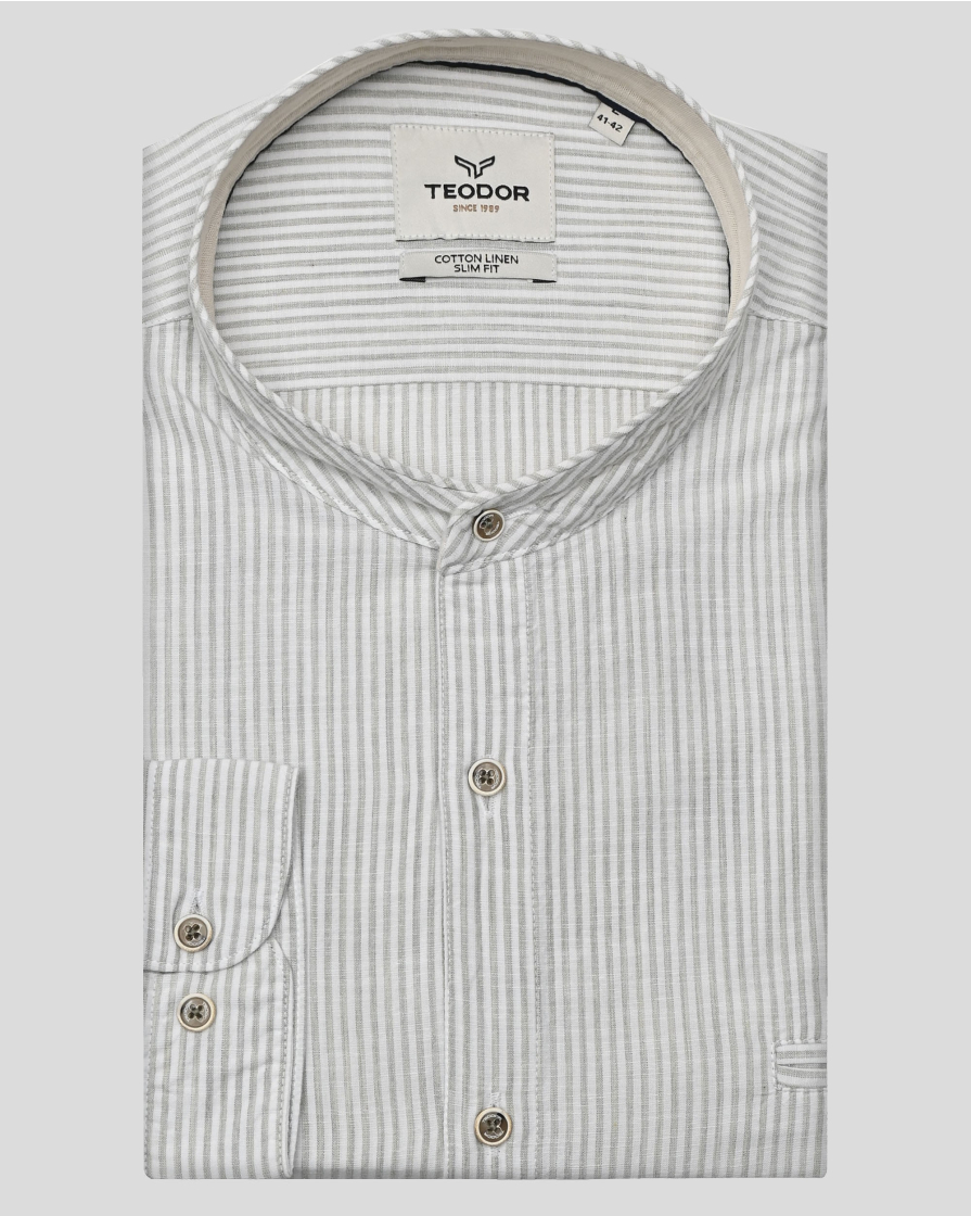 SHIRT SLIM FIT LINEN AND COTTON
